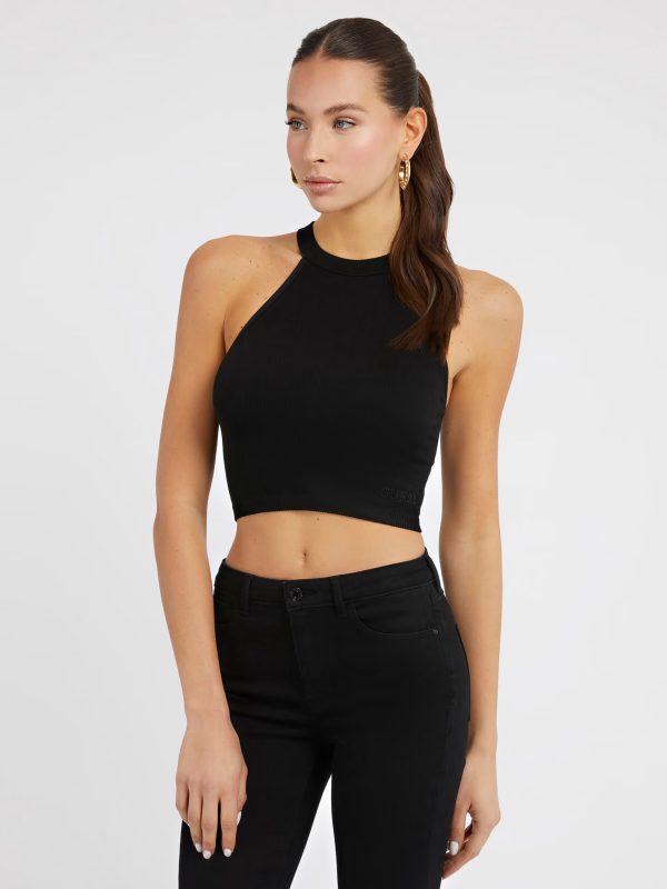 WGZZZN JBLK LACE INSERT SWEATER TOP